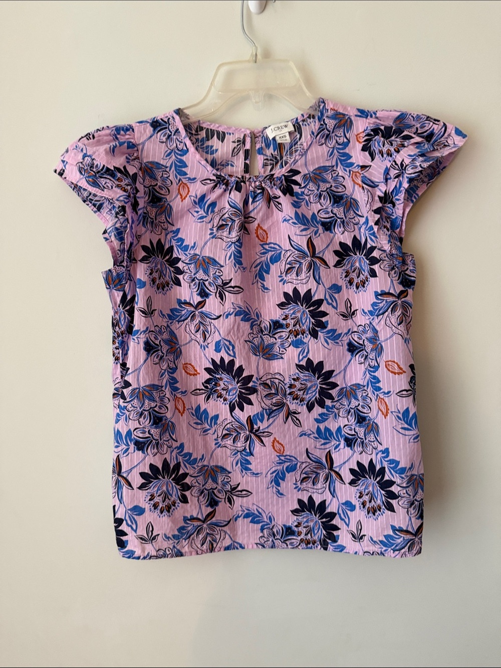 J. Crew Floral Flutter-Sleeve Blouse